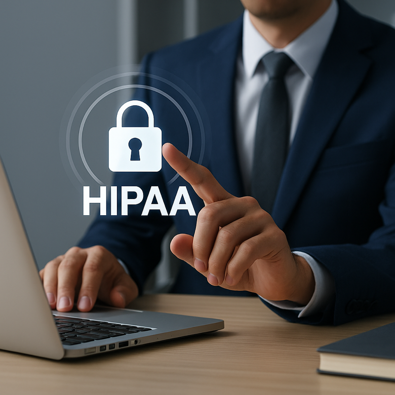 A graphic illustrating the intersection of HIPAA compliance and digital targeting in 2025.
